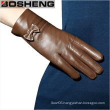 Ladies Glove Fashion Winter Soft Sheepskin Leather Gloves